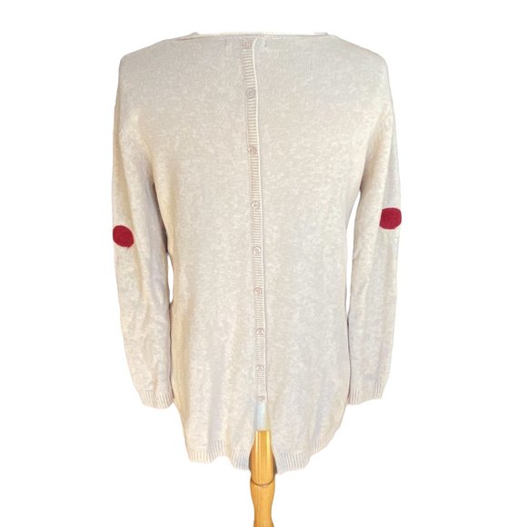 Parkhurst Embroidered Polka Dot Artsy Knit Sweater Button Back Art Deco Fall -M - Picture 7 of 13